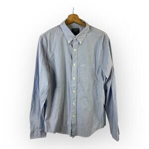 Abercrombie & Fitch Mens size Large Long Sleeve Chambray Button Down Shirt Blue